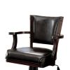 Leatherette Arm Chair with Swivel and Adjustable Height Mechanism, Brown