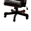 Leatherette Arm Chair with Swivel and Adjustable Height Mechanism, Brown