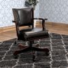 Leatherette Arm Chair with Swivel and Adjustable Height Mechanism, Brown