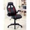 Leatherette Gaming Chair with Padded Armrests and Adjustable Height, Black