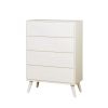 Mid Century Modern Style Wooden Chest, White
