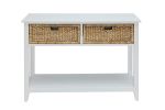 Flavius Console Table with 2 Drawers, White