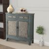 Storage Cabinet with 2 Doors and 2 Drawers, Antique Blue