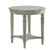Fordon Wooden End Table, Scalloped Round Top, French Antique White Finish