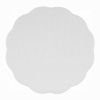 Fordon Wooden End Table, Scalloped Round Top, French Antique White Finish