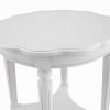 Fordon Wooden End Table, Scalloped Round Top, French Antique White Finish