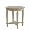 Fordon Round End Table, Scalloped Top, Antique White