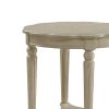 Fordon Round End Table, Scalloped Top, Antique White