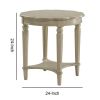 Fordon Round End Table, Scalloped Top, Antique White