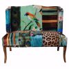 Vesta Bird Collage Print Settee, Multicolor