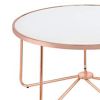 Striking Coffee Table, Frosted Glass & Rose Gold