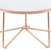 Striking Coffee Table, Frosted Glass & Rose Gold