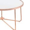 Striking Coffee Table, Frosted Glass & Rose Gold