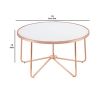 Striking Coffee Table, Frosted Glass & Rose Gold