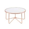 Striking Coffee Table, Frosted Glass & Rose Gold