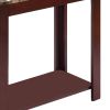 Impressive Chairside Table With Marble Top, Brown