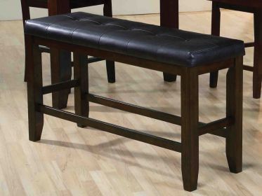 Comfy Wooden Counter Height Bench, Black & Espresso Brown