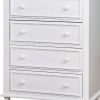 Wooden 5 Drawers Chest, White
