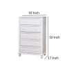 Wooden 5 Drawers Chest, White