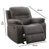 Leatherette Rocker Recliner In Gray