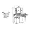 Commodious Vanity Set Featuring Stool And Mirror Black