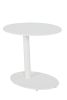 Modern Metal Outdoor Side Table With Oval Top and Base, White
