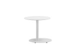 Modern Metal Outdoor Side Table With Oval Top and Base, White