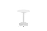 Modern Metal Outdoor Side Table With Oval Top and Base, White
