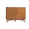 40 Inch Mahogany Wood Sideboard Cabinet Console, 3 Drawers, Walnut Brown