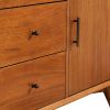 40 Inch Mahogany Wood Sideboard Cabinet Console, 3 Drawers, Walnut Brown