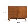40 Inch Mahogany Wood Sideboard Cabinet Console, 3 Drawers, Walnut Brown