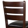 WoodCounter Height Chairs With Slatted Backs, Set of 2, Dark Brown