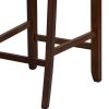 WoodCounter Height Chairs With Slatted Backs, Set of 2, Dark Brown