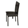 Faux Marble Writing Desk With Leatherette Upholstered Metal Chair, Black