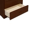 Wooden Chest With 4 Drawers, Dark Cherry Brown