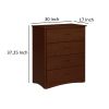 Wooden Chest With 4 Drawers, Dark Cherry Brown