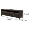 72" Wooden TV Stand With 2 Cabinets and 2 Open Shelves In Brown