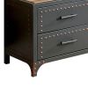 60" Wooden TV Stand With 4 Drawers and 2 Open Shelves In Gray