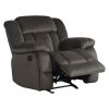 Microfiber Textured Fabric Glider Reclining Chair, Brown