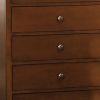 Transitional Style Wooden Chest With 5 Drawers, Cherry Brown