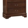 5 Drawer Wooden Chest with Metal Hardware, Cherry Brown
