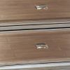 Contemporary Solid Wood Night Stand With Drawers, Silver
