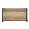 Three Tier Metal Bookshelf With Wooden Shelves, Oak Brown & Gray