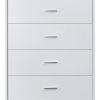 Contemporary Style Wooden Chest with Five Drawers, White
