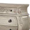 Three Drawer Wooden Nightstand With Scrolled Feet, Antique White