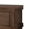 Two Drawer Nightstand With Metal Handle, Antique Oak