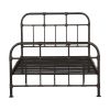 Industrial Pipe Detailed Metal Full Size Bed, Sandy Gray