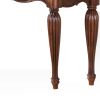 Wooden Sofa Table with Carved Details, Cherry Brown
