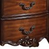 Traditional Style Wooden Nightstand with Two Drawers, Cherry Brown