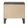 Wooden Nightstand with Bevel Drawer Front, Gray